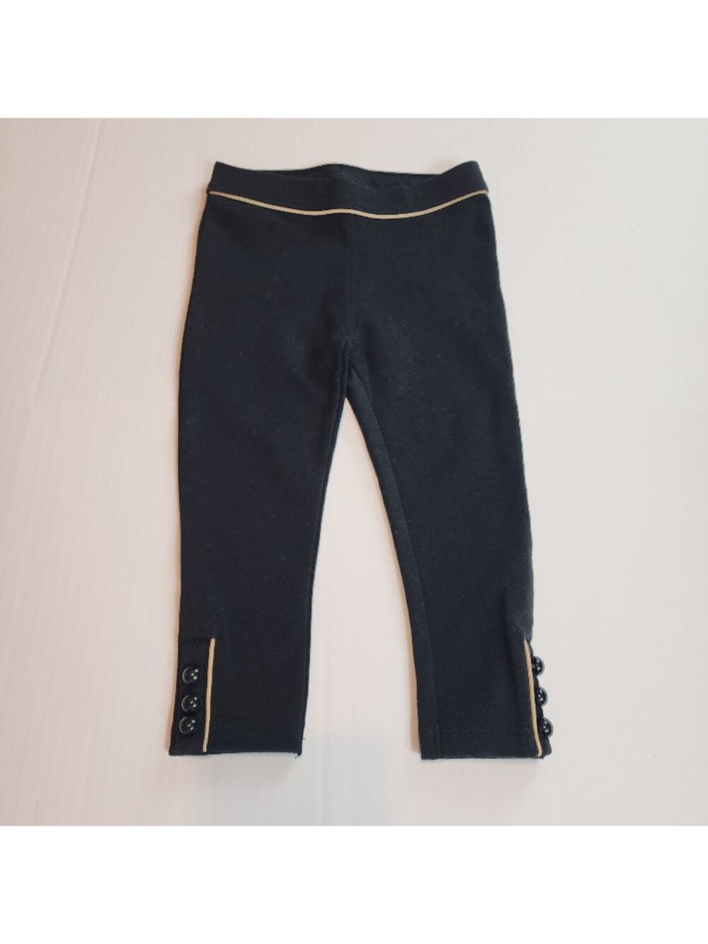 Janie and Jack Piped Ponte Pants 18-24 girl Black Parisian Play Date